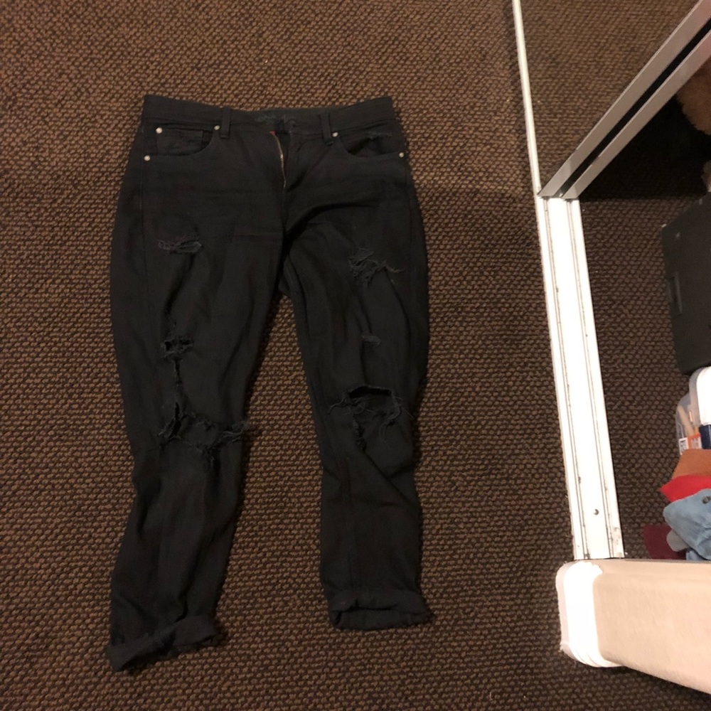Cropped black jeans